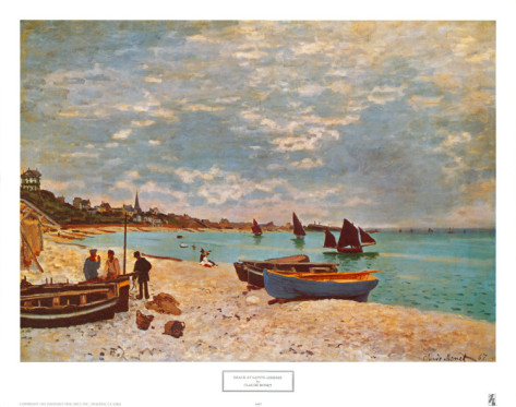 Beach at Sainte Adresse - Claude Monet Paintings